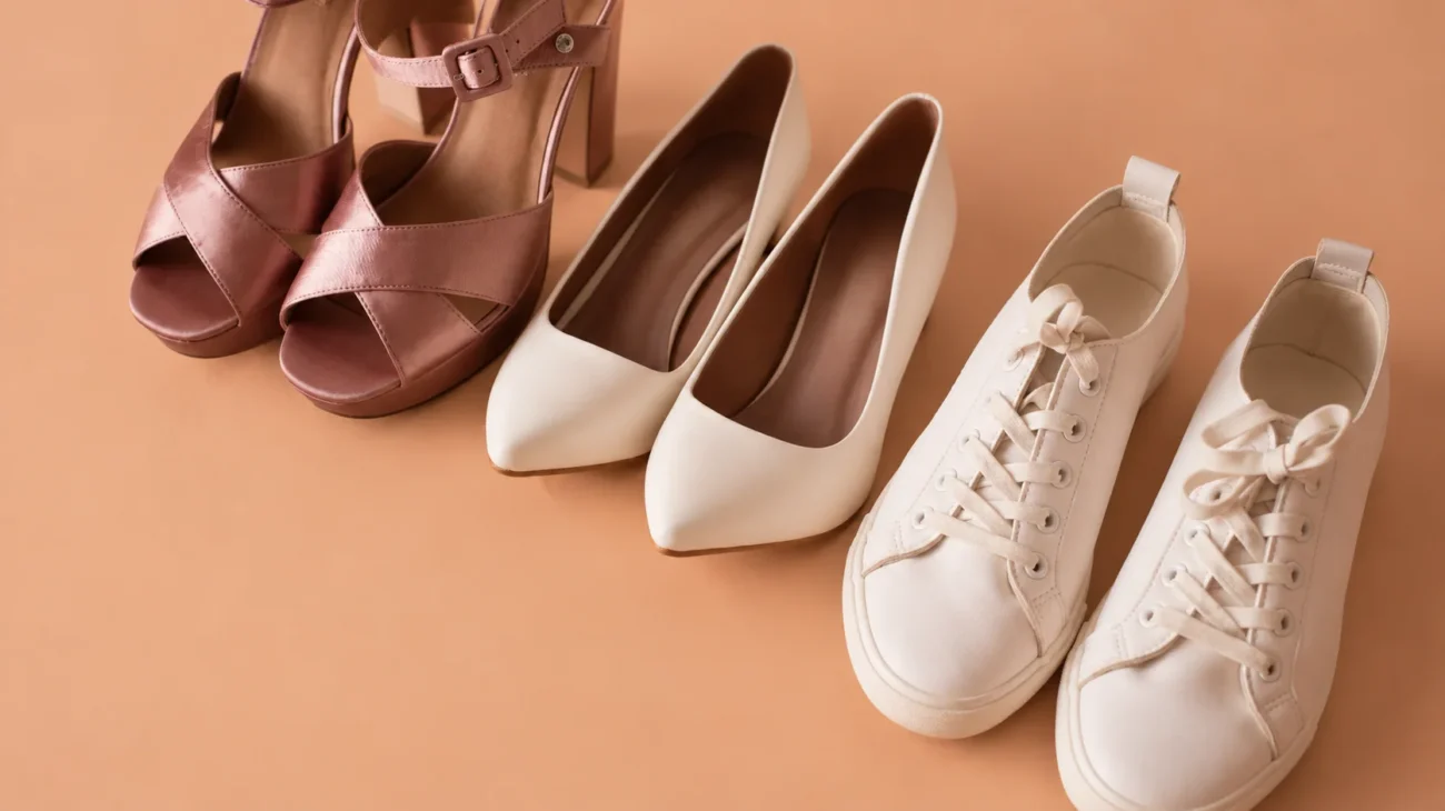 Elegant footwear collection on neutral backdrop