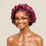Burgundy Finger Wave Pixie Wig